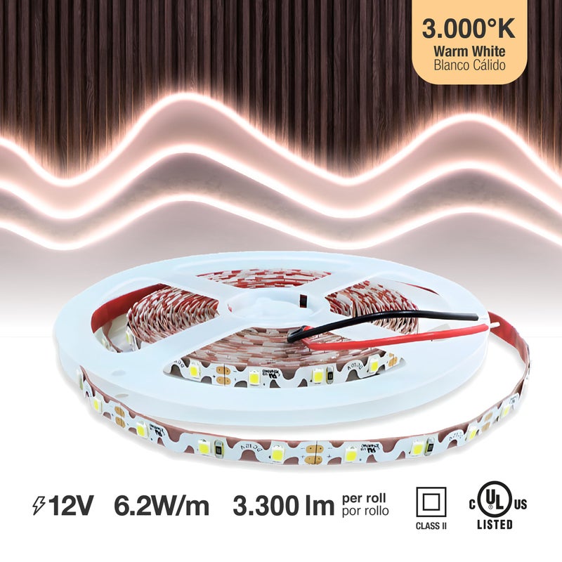 DEMASLED LED Lighting 12V 16.4ft UL Listed Warm White 2835 SMD Zig-Zag LED Strip Lights Dimmable 660lm/m 6.2W/m 300 LEDs 60 LEDs/m IP33 Non-Waterproof. S Shape Angle Turning Capable - Image 3